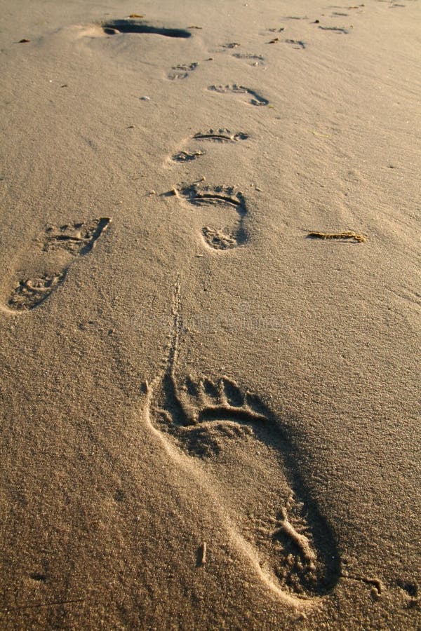 Footprint sand and beach