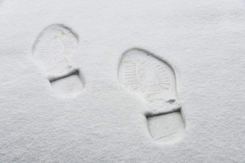 Footprint in the snow stock photos Footprint in the snow stock photos
