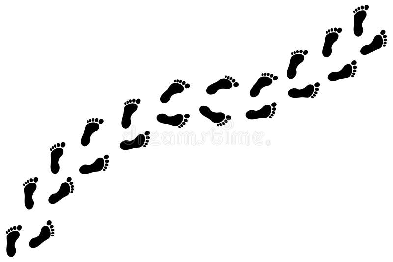 The footprint trail of human â€“ vector royalty free illustration