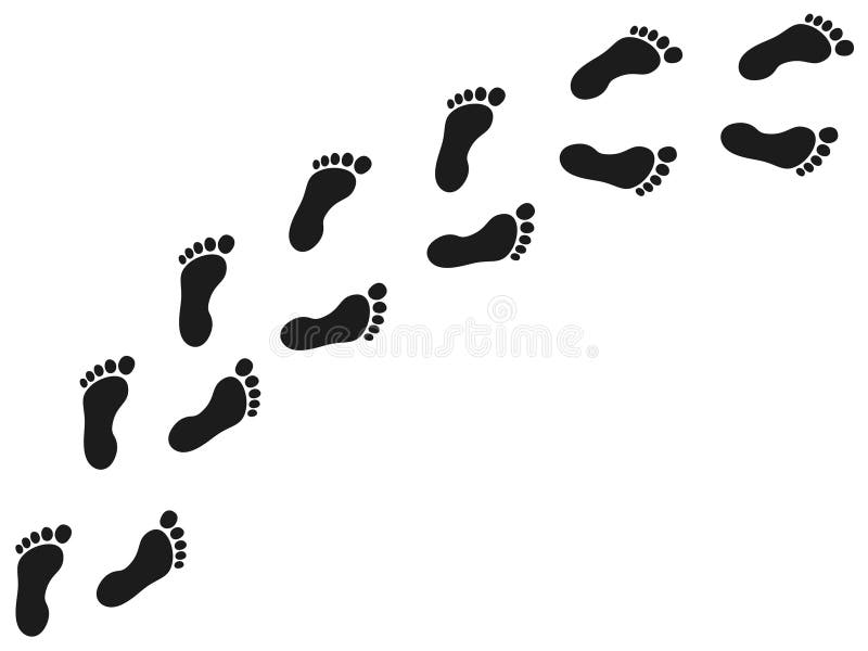 The footprint trail of human - vector royalty free illustration