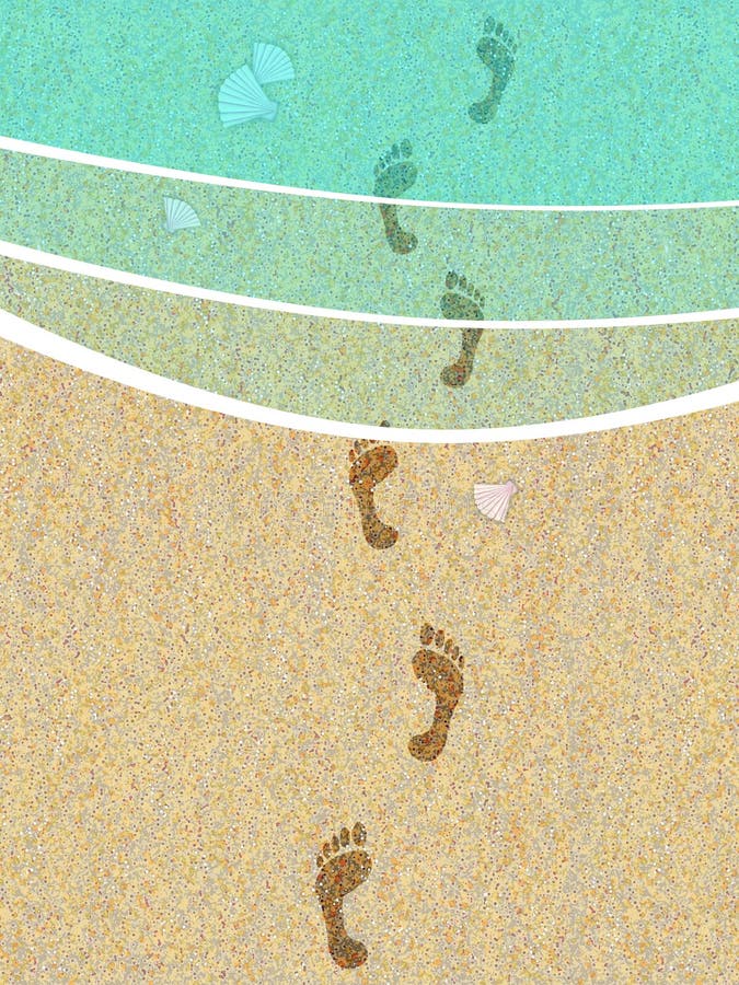 Footprints in the Sand Illustration Stock Illustration - Illustration ...