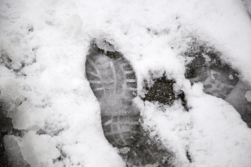 Footprints in snow stock image. Image of frozen, footsteps 108816391