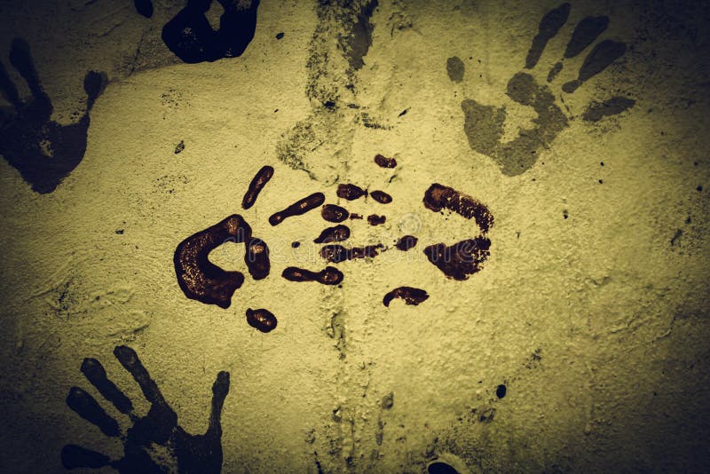 Handprints wall stock photography
