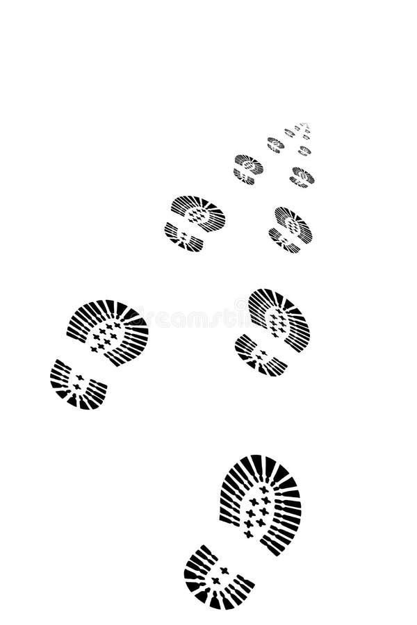 Footprints of a Man Walking Away Stock Vector - Illustration of clip ...