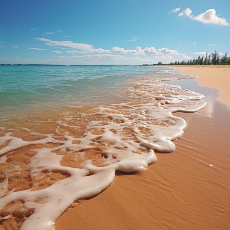 Footprints On Ocean Sandy Beach For Social Media Post Size