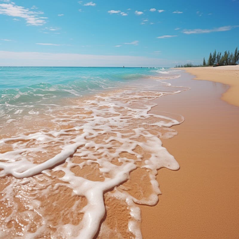 Footprints On Ocean Sandy Beach For Social Media Post Size