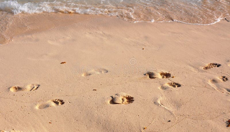 Footprints on sand.