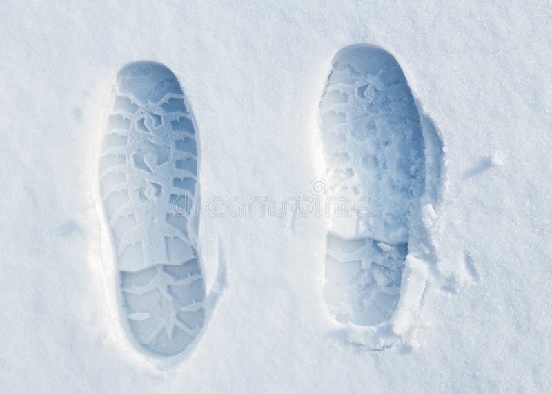 Footprints on snow stock image. Image of walking, weather 111298143