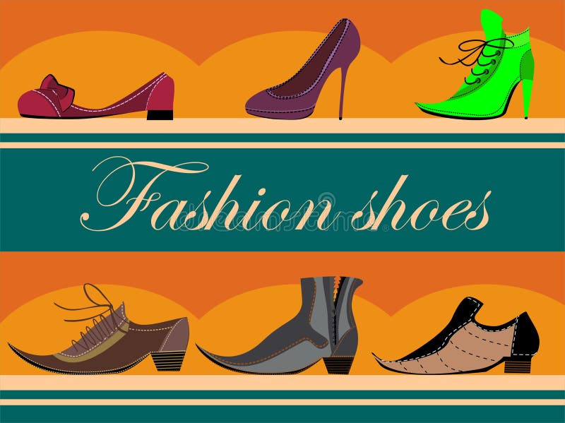 Footwear Store Logo Design Collection, Premium Shoe Shop Retro Badges