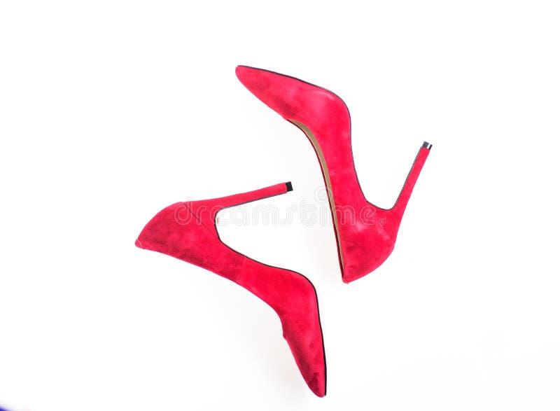 Footwear with thin high heels, stiletto shoes, top view. Pair of fashionable high heeled pump shoes. Shoes made out of royalty free stock photos Footwear with thin high heels, stiletto shoes, top view. Pair of fashionable high heeled pump shoes. Shoes made out of royalty free stock photos