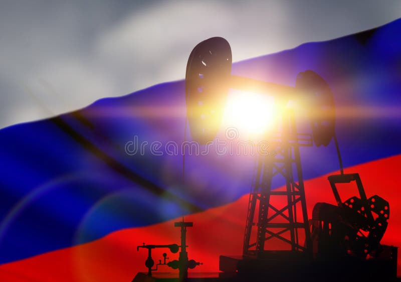 Forage de pétrole sur le fond image libre de droits