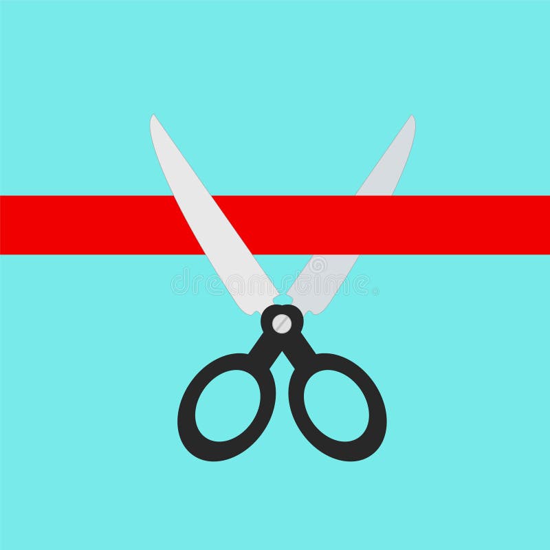 Forbici che tagliano concetto rosso del nastro, illustrazione di riserva di vettore illustrazione vettoriale Forbici che tagliano concetto rosso del nastro, illustrazione di riserva di vettore illustrazione vettoriale