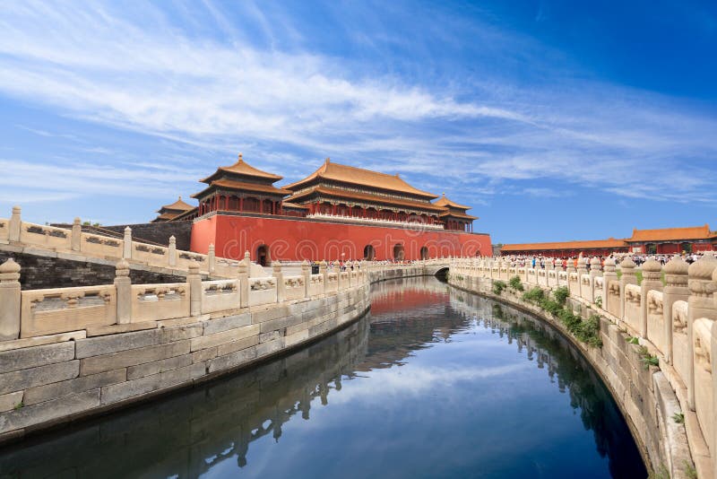 La città proibita di golden ponte di acqua a pechino, in Cina.