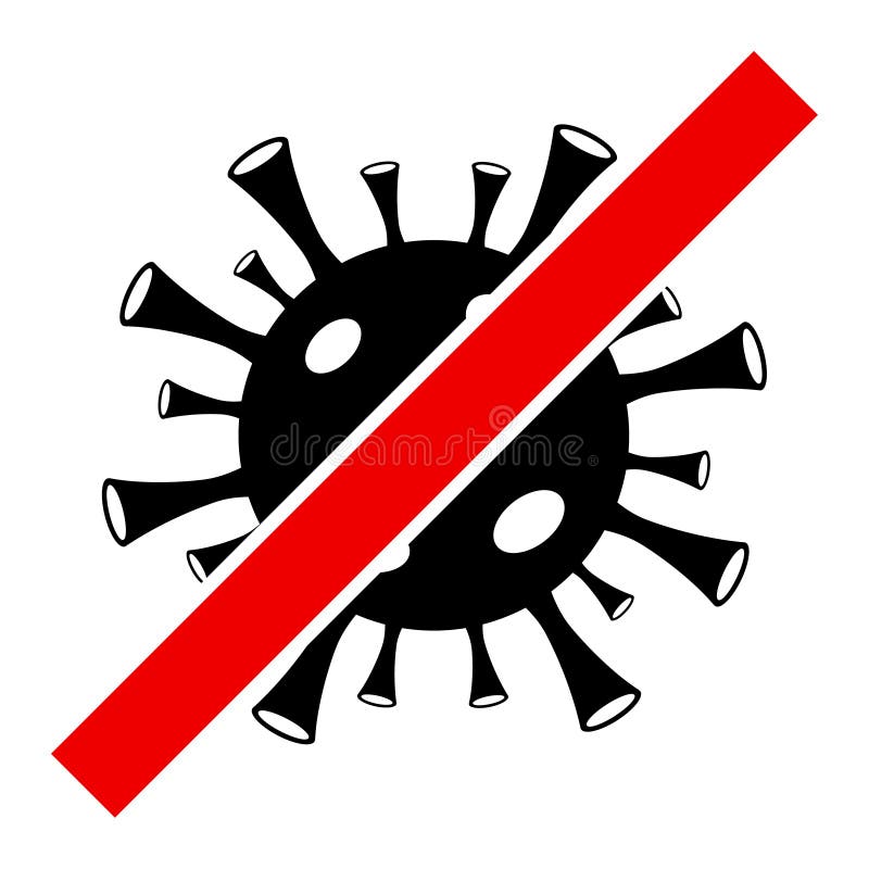 Forbidden Coronavirus - Raster Icon Illustration stock illustration