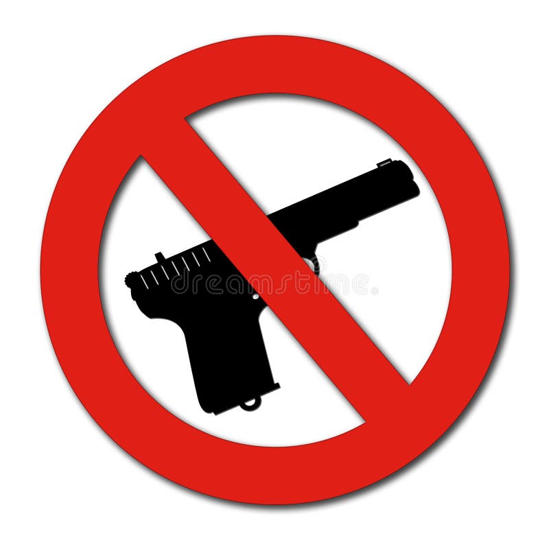No Guns or Weapons sign royalty free illustration
