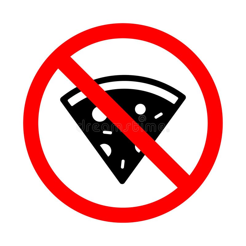 Forbidden pizza icon do not eat icon. Prohibited flat sign Vector illustration. Do not eat sign illustrations