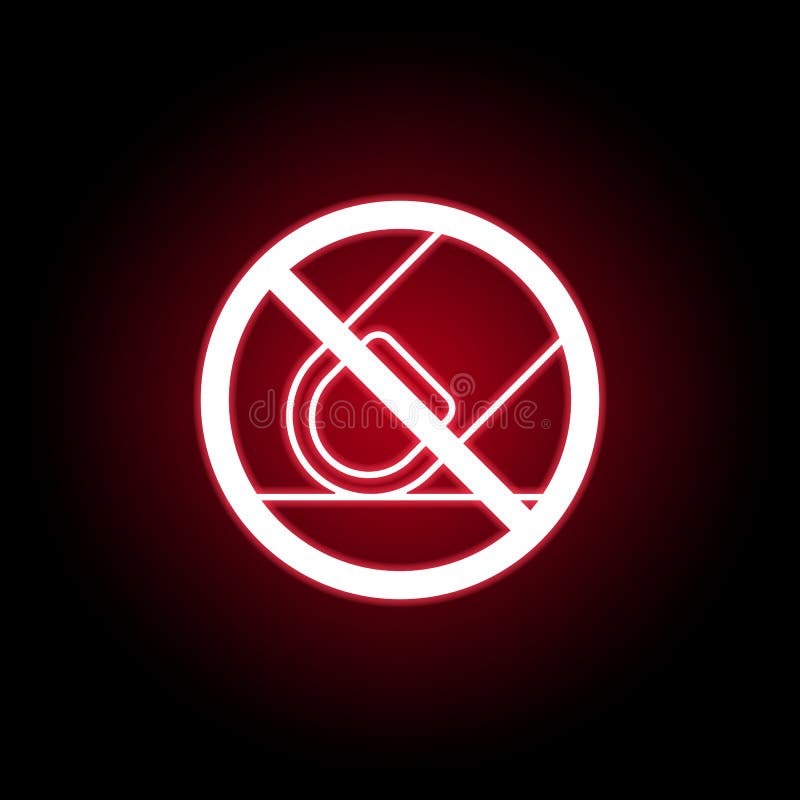 Forbidden touch finger icon in red neon style. can be used for web, logo, mobile app, UI, UX vector illustration Forbidden touch finger icon in red neon style. can be used for web, logo, mobile app, UI, UX vector illustration