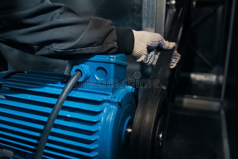 Force Test of the Electric Motor S Drive Belt Stock Image Image of industry, electric 191439635