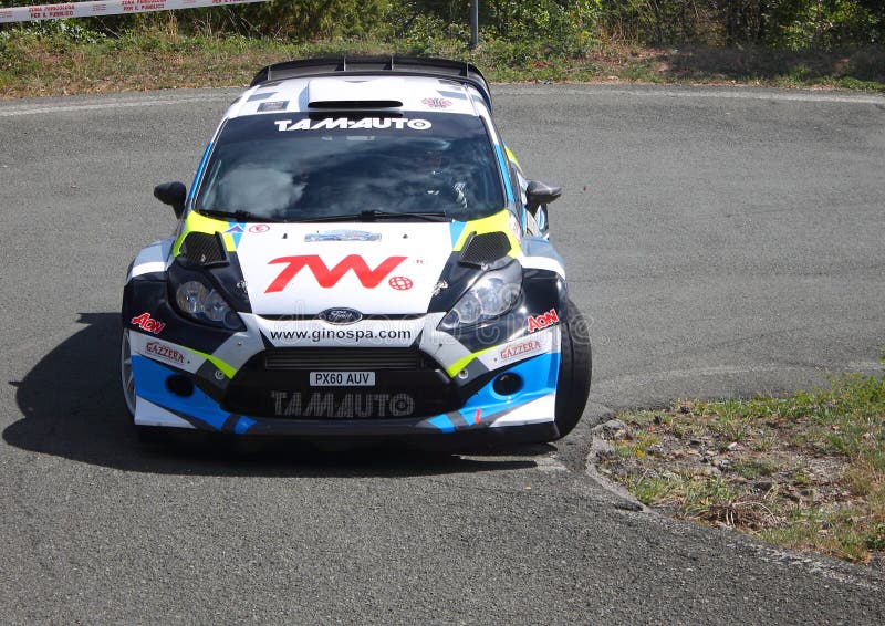 Ford Fiesta R5 in actie royalty-vrije stock foto Ford Fiesta R5 in actie royalty-vrije stock foto