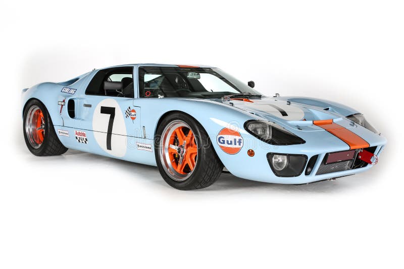 Ford GT40 samochodu wyścigowego Le Mans tła studia Odosobniony Biały strzał