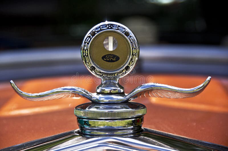 1930 Ford hood ornament editorial stock photo. Image of show 42558418