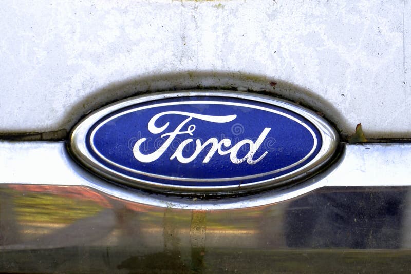 Ford brand logo symbol name blue design car usa Vector Image