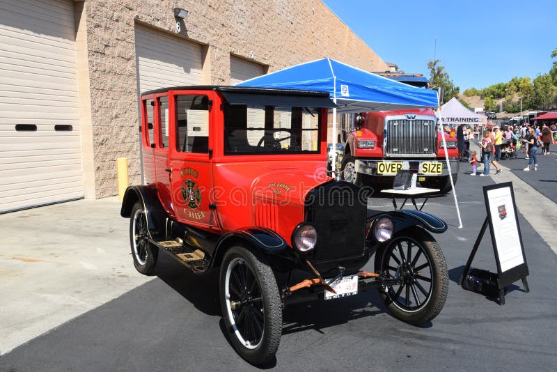 A 1924 Ford Model T Fire Chiefs Executive Car on display at the Orange County Fire Authority annual open house