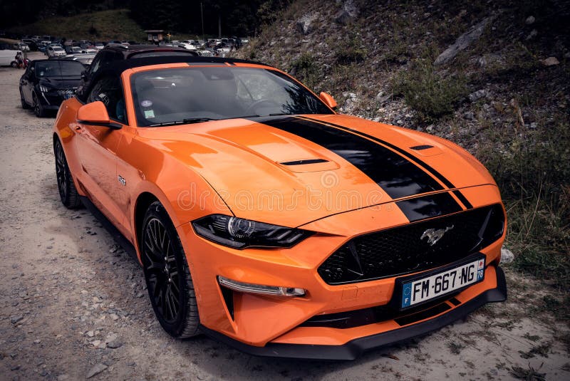 Ford Mustang GT Orange Fury Editorial Image - Image of front, design