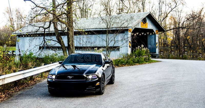  Ford Mustang negro foto de archivo editorial. Imagen de panel -