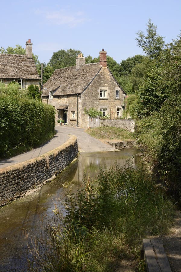 Ford through River at Lacock. Wiltshire. England Stock Photo Image of