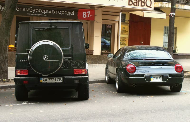 2 October, 2010, Kiev, Ukraine; Ford Thunderbird 2003; Old cabriolet. Old thunderbird stock images, royalty-free photos and pictures
