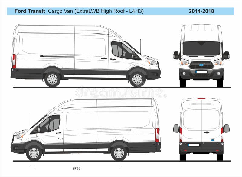 Ford Transit Cargo Van ExtraLWB High Roof L4H3 2014-2018