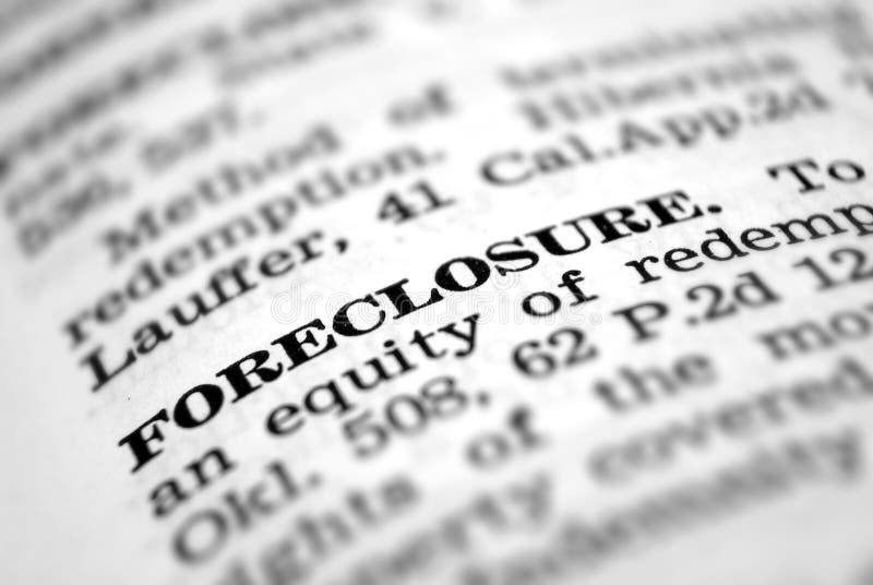 Definition of Foreclosure stock image. Image of define 15450185