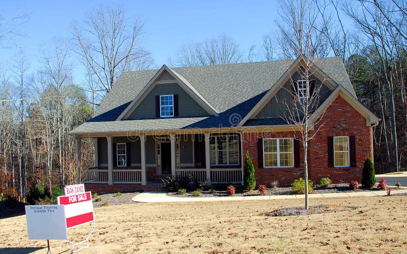 Foreclosure Home for Sale Real Estate Sign Stock Photo Image of