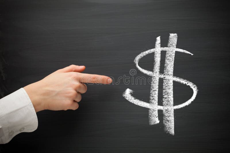 Forefinger Point at Dollar Sign Stock Photo Image of design