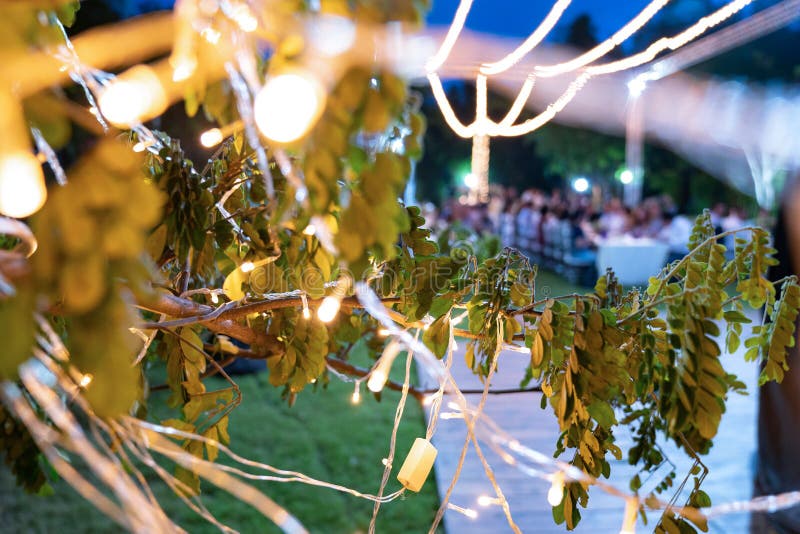 Foreground Tungstan Warm light with the blur Dinner table behinde royalty free stock images Foreground Tungstan Warm light with the blur Dinner table behinde royalty free stock images