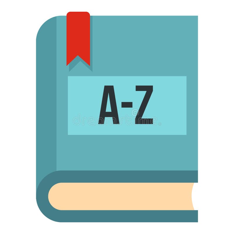 Foreign language dictionary icon, flat style