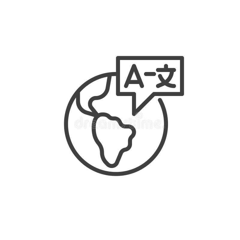Foreign language line icon royalty free illustration