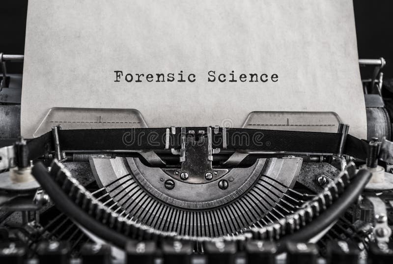 Forensic Science words typed on vintage typewriter.