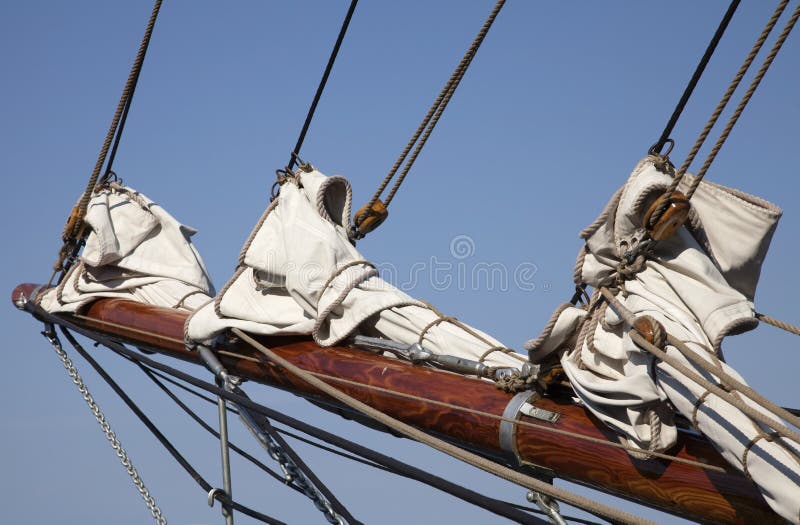 Foresail on an old sailing ship stock photography