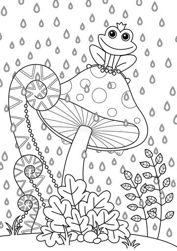 Frog Mushroom Coloring Page Stock Illustrations – 33 Frog Mushroom ...