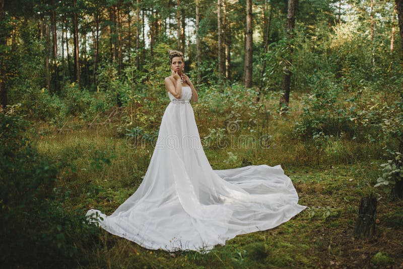 Forest Fairy Beautiful Girl in White Stock Photo - Image of girl, giant ...