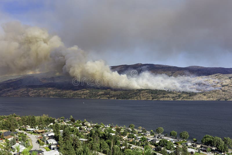 A forest fire near Pearchland British Columbia Canada