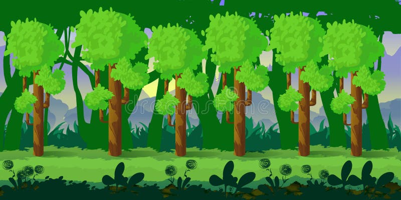 Forest game background 2d application. Vector design. royalty free illustration Forest game background 2d application. Vector design. royalty free illustration
