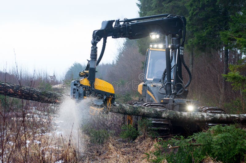 Forest Harvester stock image. Image of modern, lumber 30056741