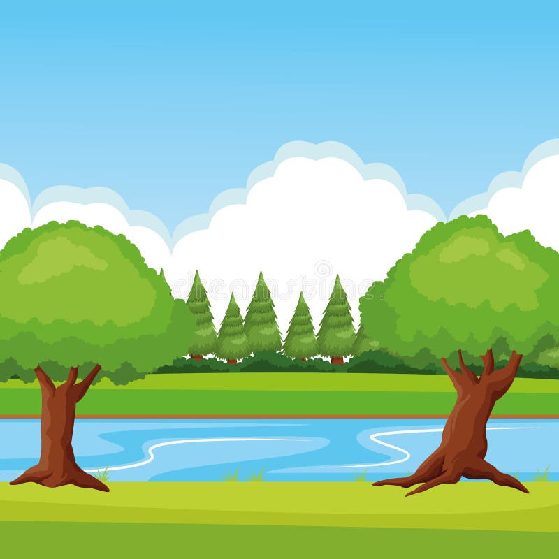 Forest Landscape with River Icon Cartoon Stock Vector - Illustration of season, cartoon: 149761227 Forest Landscape with River Icon Cartoon Stock Vector - Illustration of season, cartoon: 149761227