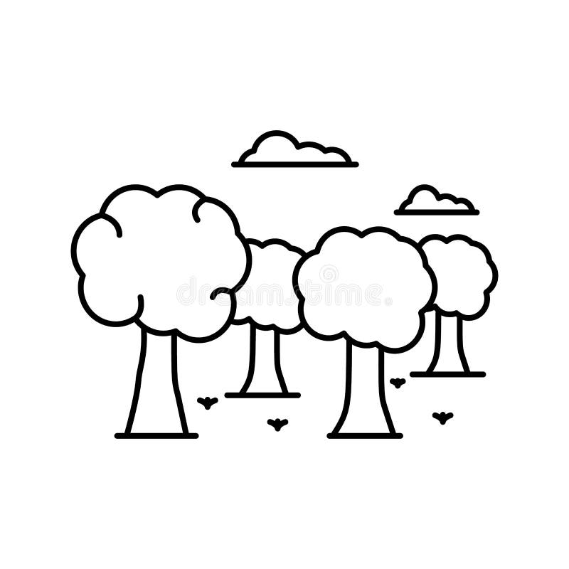 Forest, Tree Icon. Simple Line, Outline Vector Elements of Landscape ...