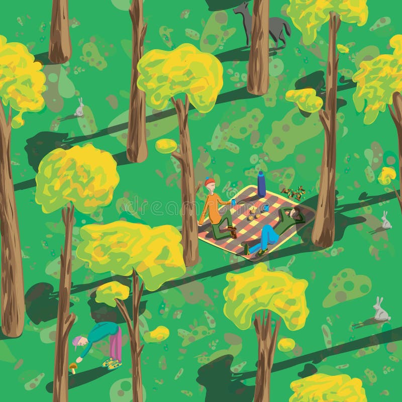  Foresta illustrazione di stock