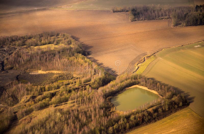 Forestry landscape aerial view
