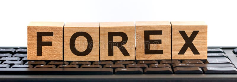 FOREX Word Made with Building Blocks. a Row of Wooden Cubes with a Word ...